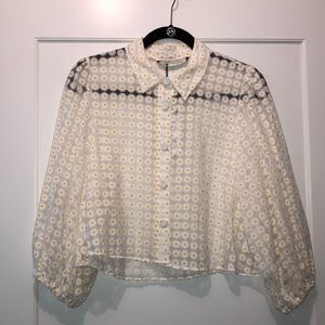 Zara Patterned Button Up Blouse - M